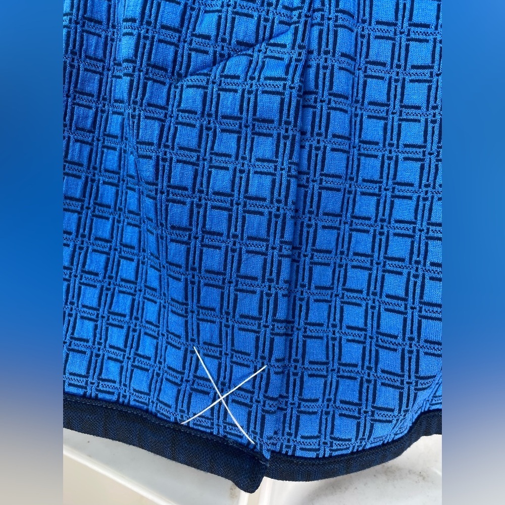 CAbi NWOT 6027 Scholarship Blue & Black Check Geometric Jacket Blazer - Picture 6 of 7